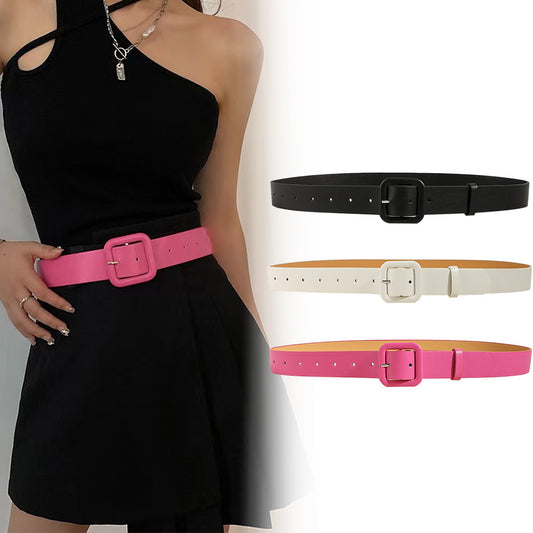 Fashion Personality Women's Wide Belt Simple High Sense Belt Dress Pants Accessories