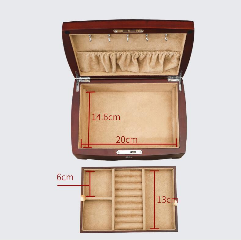 Multifunctional Wooden Jewelry Box With Multi-Layer Retro Style