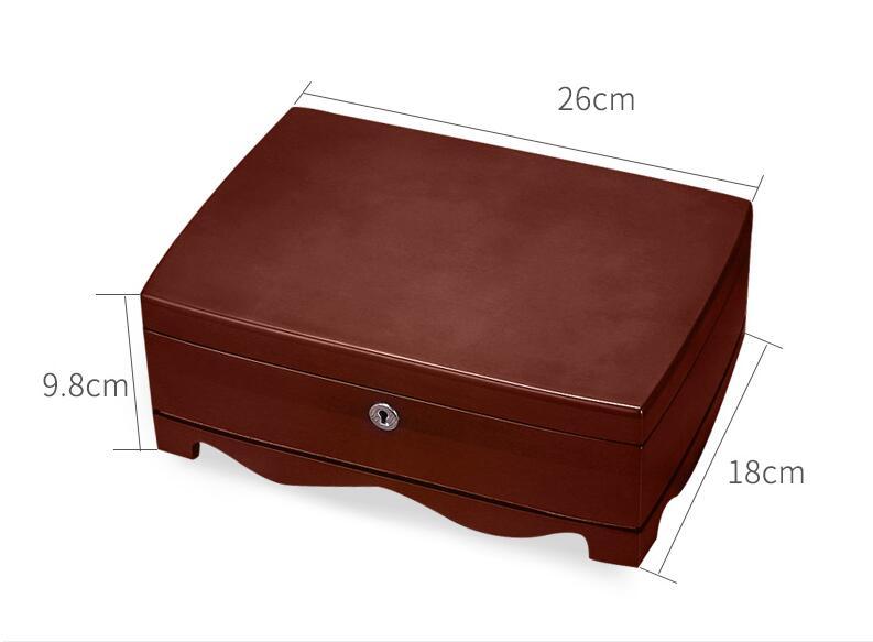 Multifunctional Wooden Jewelry Box With Multi-Layer Retro Style