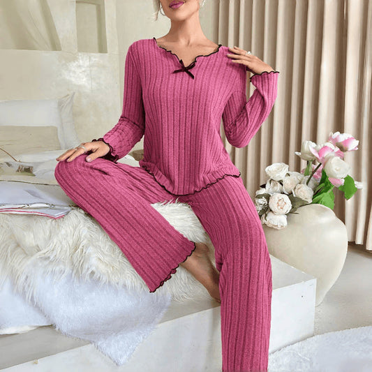 Black Edge Twisted Edge Leisure Pajamas Suit