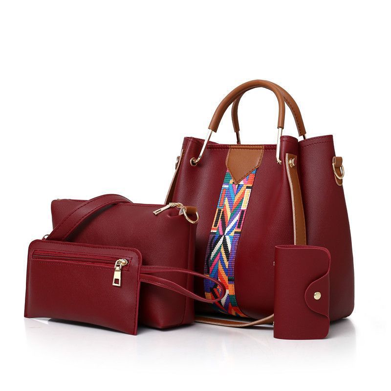 Patchwork Color Women bag high quality PU Leather Women