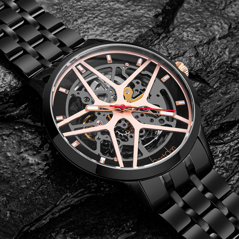 Automatic hollow waterproof male mechanical watch