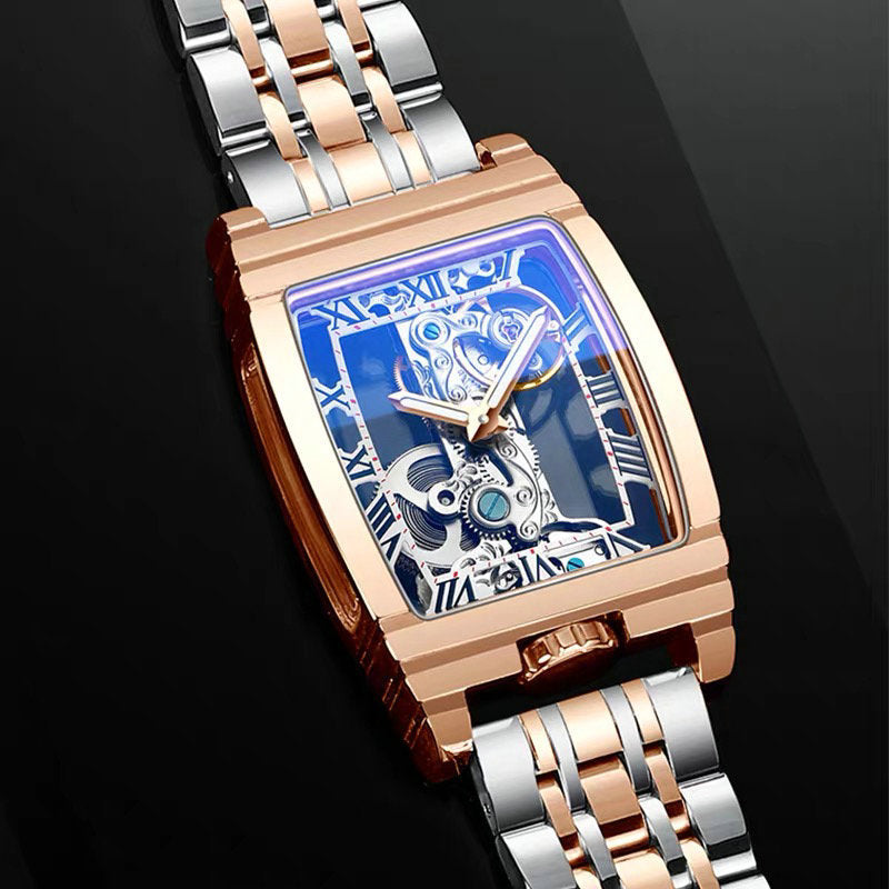 Personalized New Gold Shell Neutral Handsome Trendy Men'S And Women'S Watch Douyin Net Red Casual Desda Watch Single Bridge Flywheel