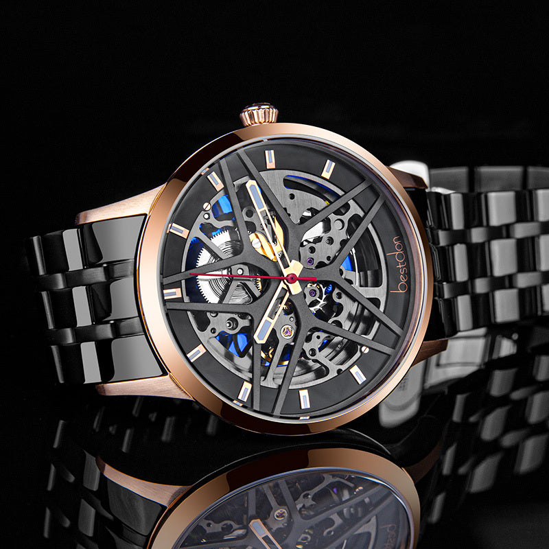 Automatic hollow waterproof male mechanical watch