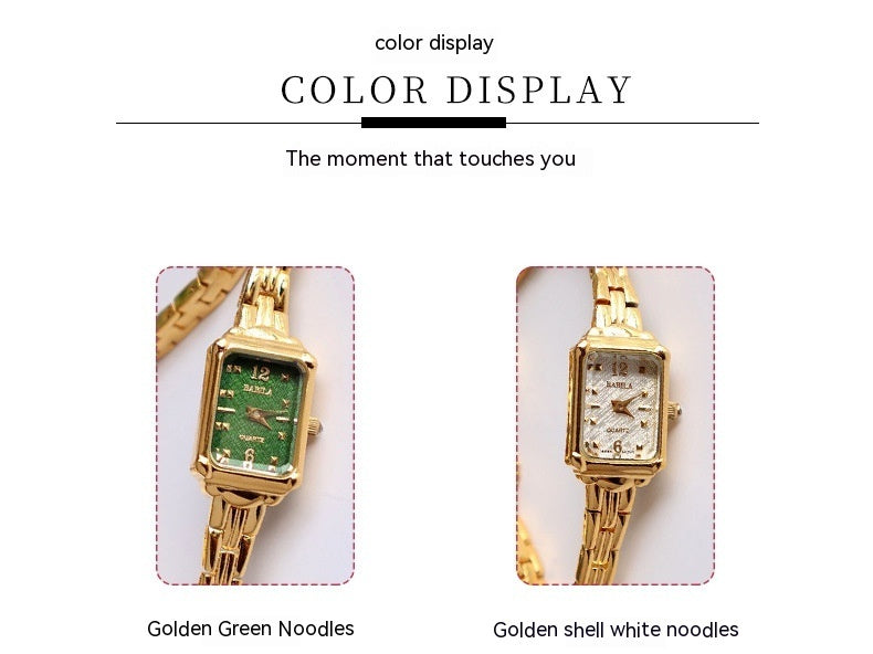 Temperament Copper Plating 18K Gold Fashion Casual Internet Celebrity Women's Square Watch