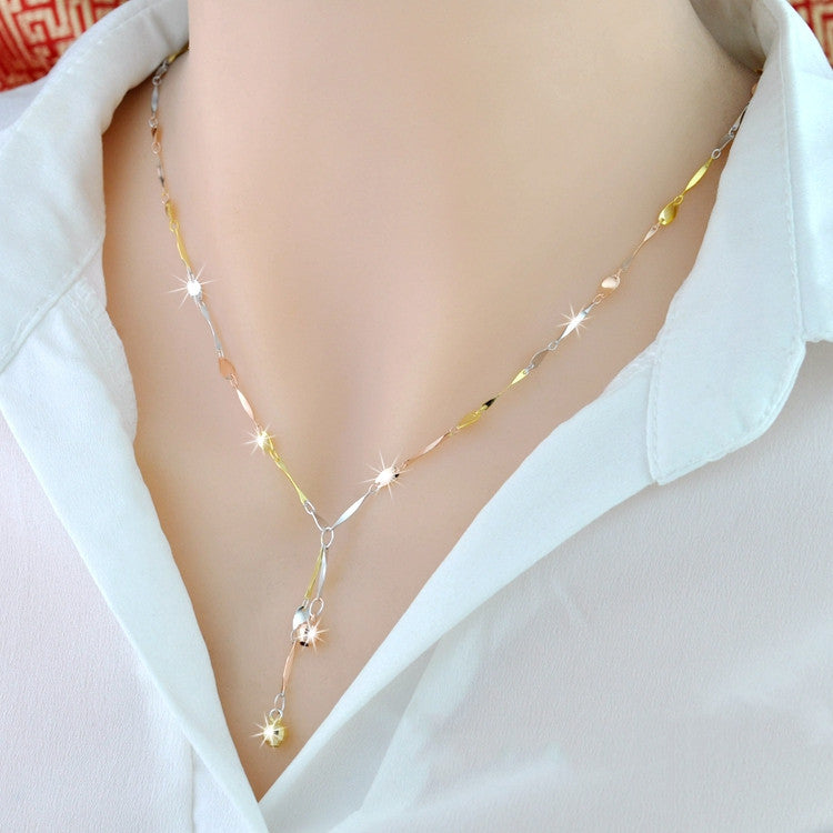 925 Sterling Silver 18K Color Gold Necklace