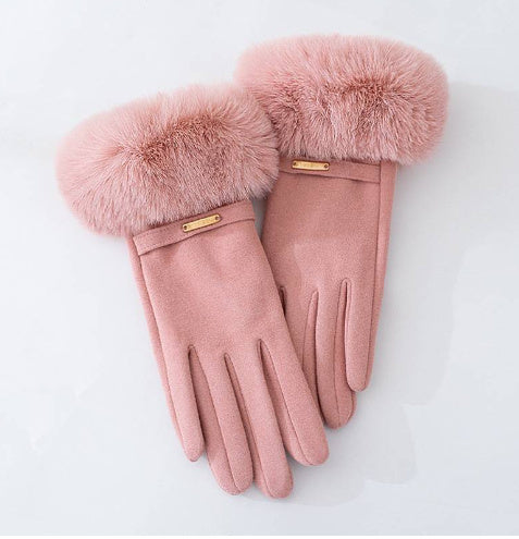 Touch Screen Warm Gloves Winter Women Fleece-lined Thickened