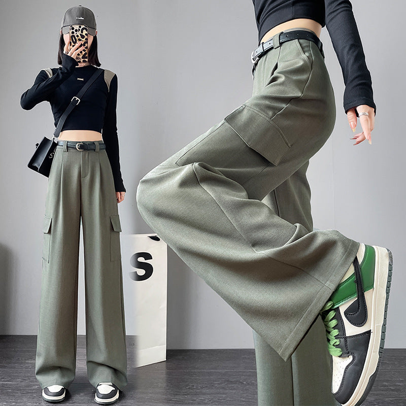 Overalls Women's High Waist Trousers Women's Straight Casual Wide Leg Pants Women