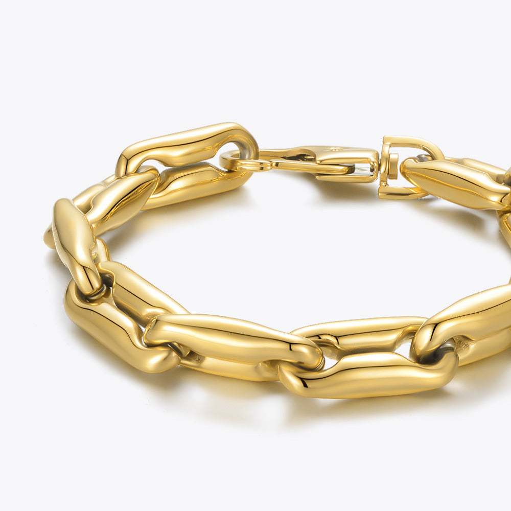 18K Gold Plated Chunky Chain Lobster Buckle Bracelet