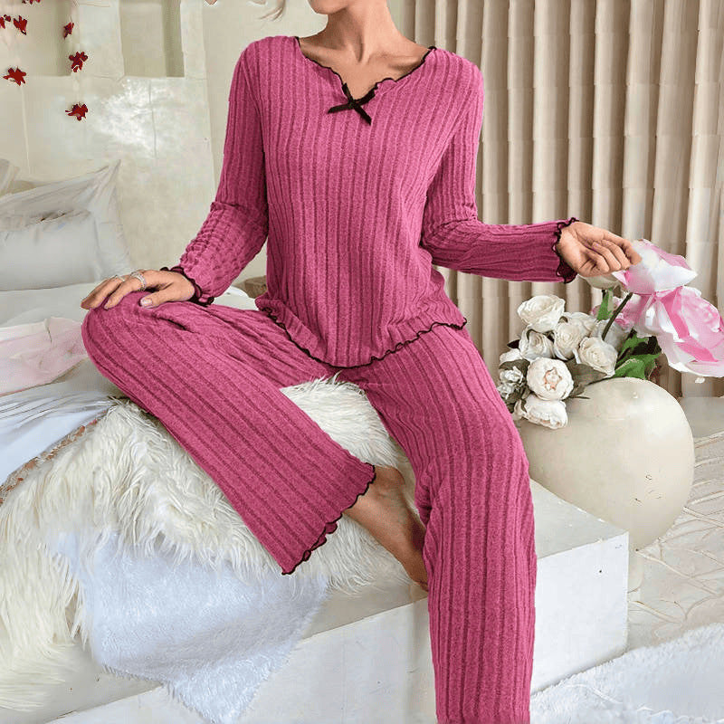 Black Edge Twisted Edge Leisure Pajamas Suit