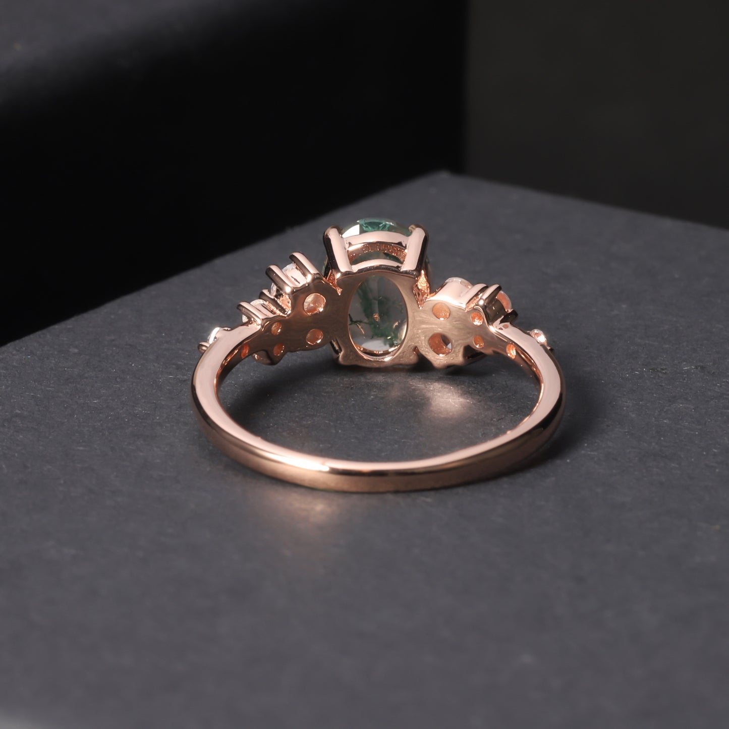 925 Sterling Silver Rose Gold Gemstone Ring