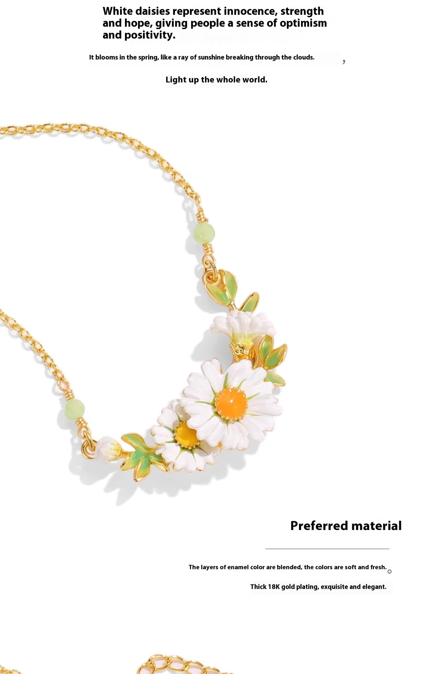 White Chrysanthemum Clavicle Chain Women's Garden Necklace