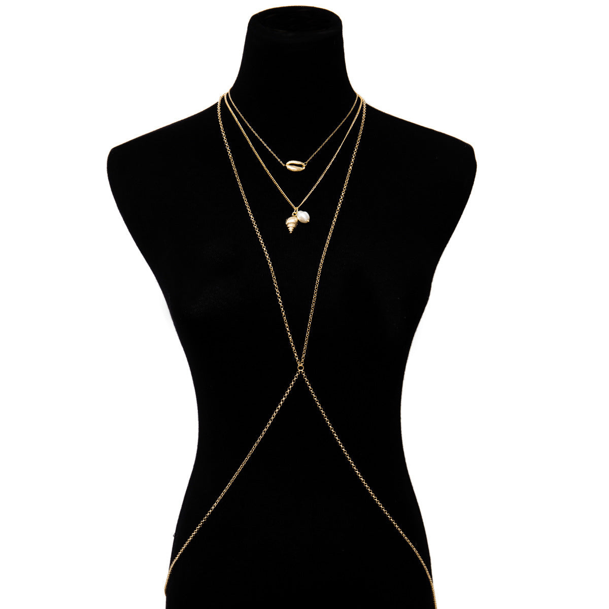 Sexy Pearl Shell Geometric Body Chain