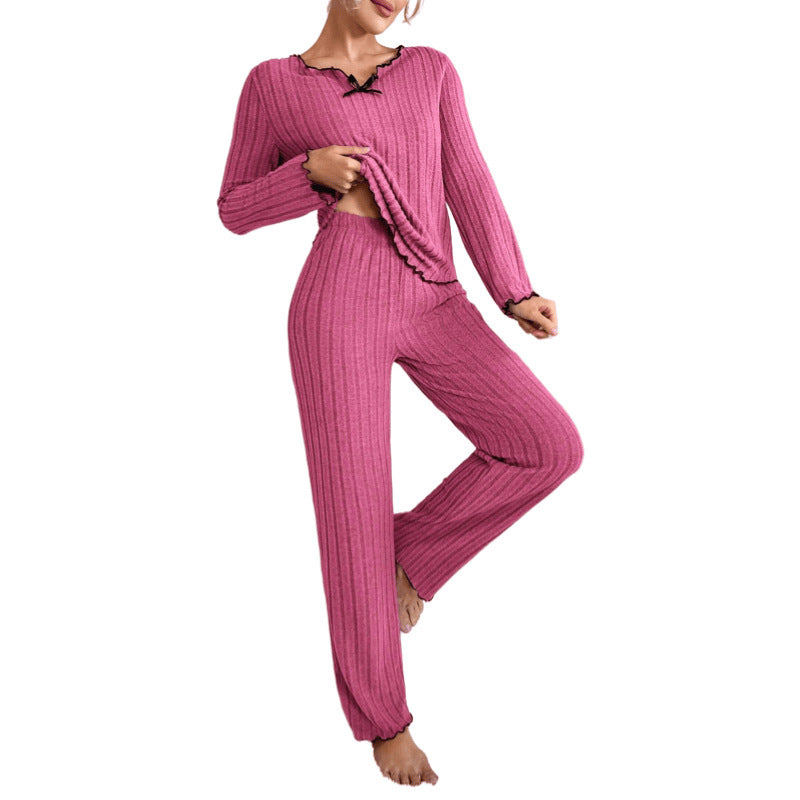 Black Edge Twisted Edge Leisure Pajamas Suit