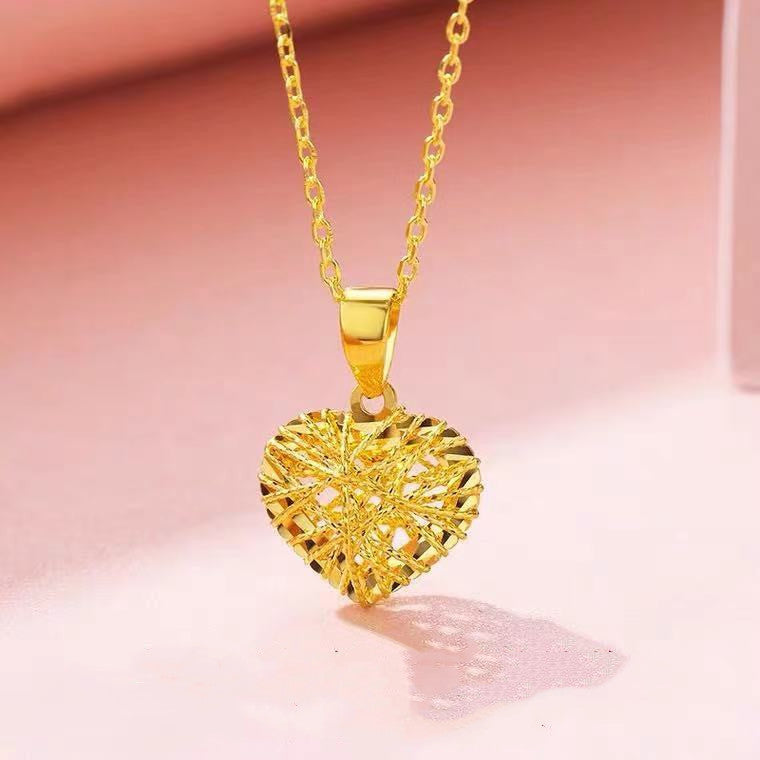 Genuine 18K Gold Necklace Pendant Pure AU750 Chain Hollow