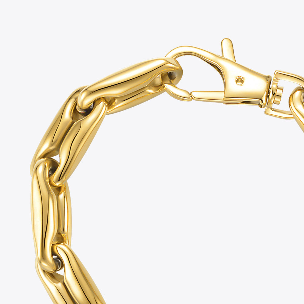 18K Gold Plated Chunky Chain Lobster Buckle Bracelet