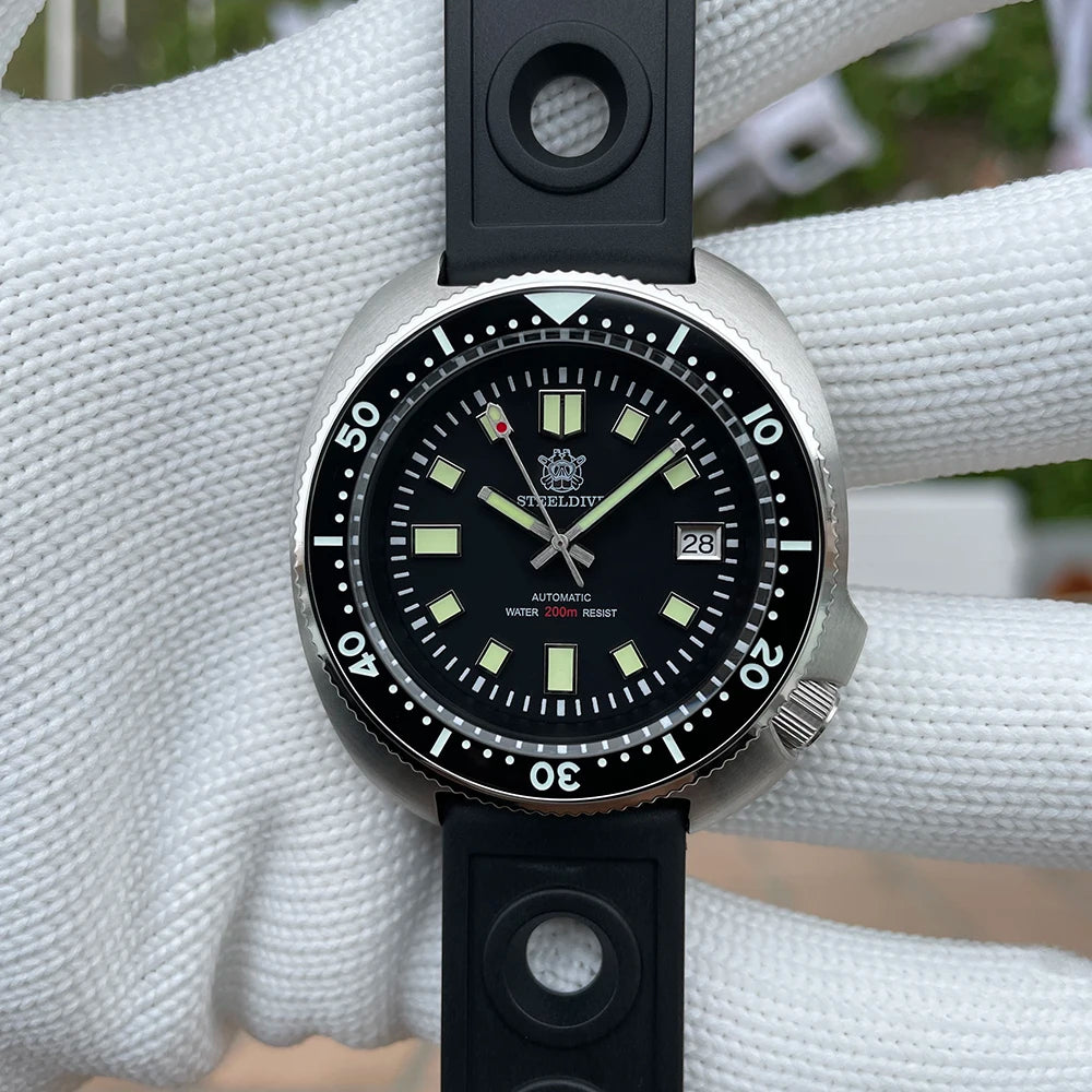 200M Waterproof Automatic Watch Sapphire Crystal Stainless Steel NH35 Mechanical Dive Watch For Men STEELDIVE SD1970 V2 (10-12 days delivery time to worldwide-10 USD Shipment fees-No DHL for this product-VERY HIGH QUALITY BRABD)