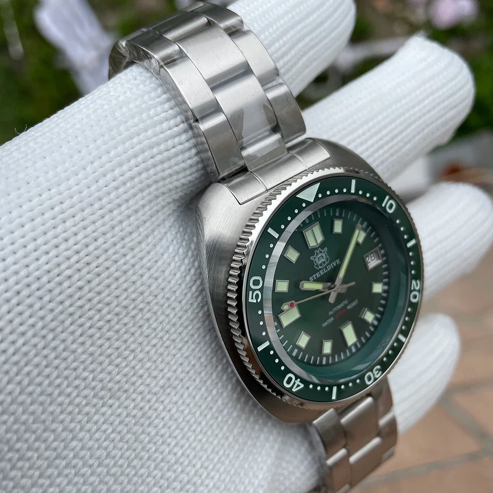 200M Waterproof Automatic Watch Sapphire Crystal Stainless Steel NH35 Mechanical Dive Watch For Men STEELDIVE SD1970 V2 (10-12 days delivery time to worldwide-10 USD Shipment fees-No DHL for this product-VERY HIGH QUALITY BRABD)