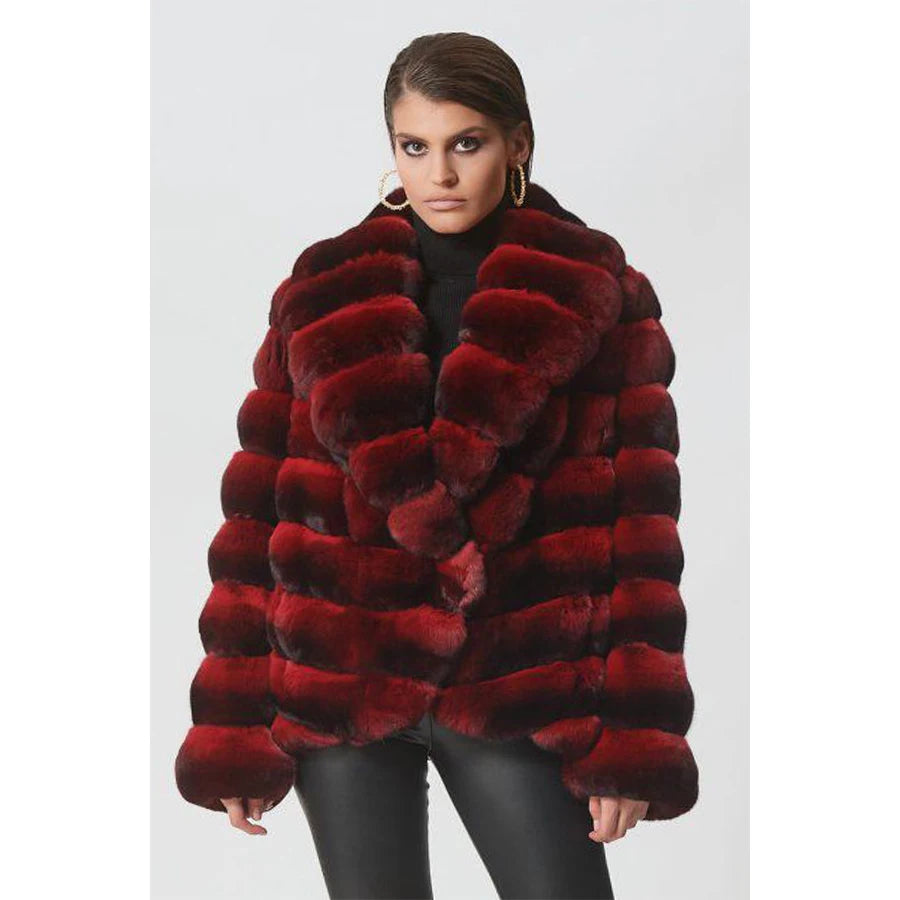 Luxury Real Fur jacket Genuine Rabbit Fur Jacket For Women ( 10-12 days - FREE Shipment totally )