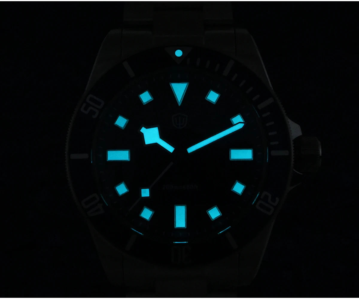 Watchdives WD1969 Pro 38mm Quartz Watch VH31 Sweep Seconds Movement 20Bar Waterproof BGW9 Blue Luminous Sapphire Glass Watches (FREE shipment,8-10 days shipment time)