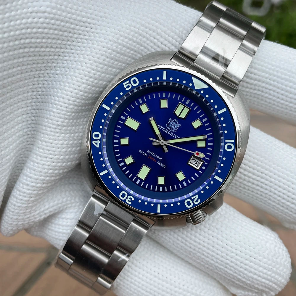 200M Waterproof Automatic Watch Sapphire Crystal Stainless Steel NH35 Mechanical Dive Watch For Men STEELDIVE SD1970 V2 (10-12 days delivery time to worldwide-10 USD Shipment fees-No DHL for this product-VERY HIGH QUALITY BRABD)