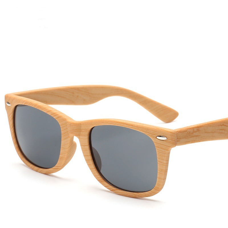 Retro Rice Nail Plastic Wood Grain Sun Glasses