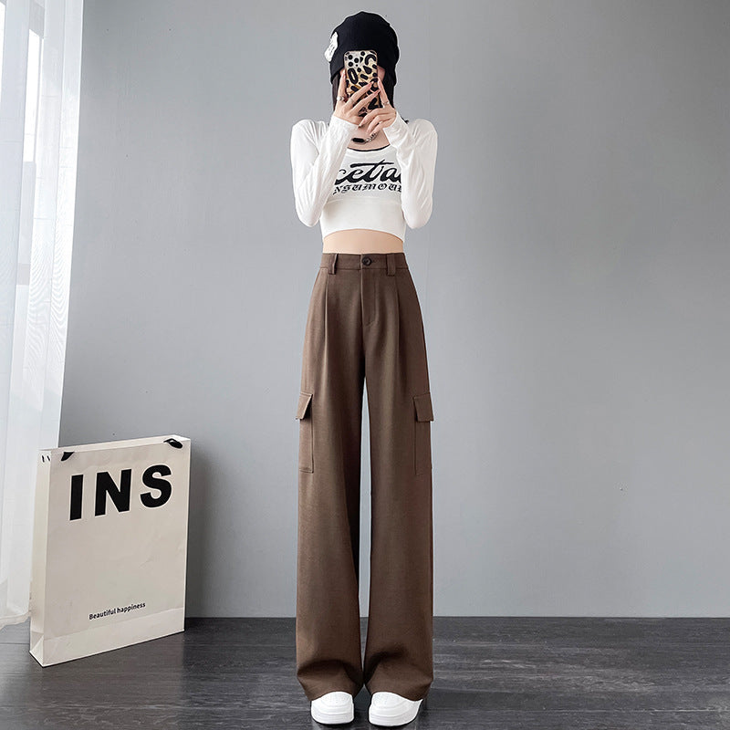 Overalls Women's High Waist Trousers Women's Straight Casual Wide Leg Pants Women