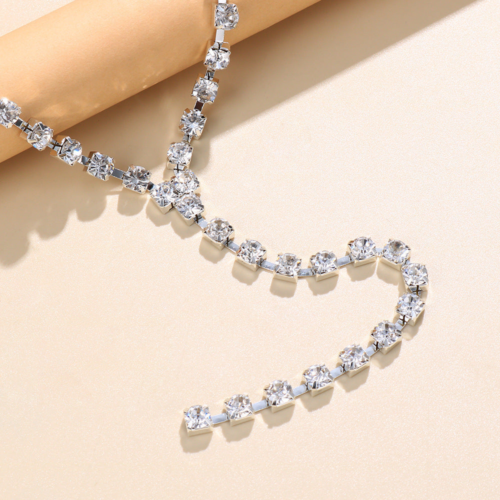 Fashion All-match Full Diamond Collarbone Chain Necklace Accessories