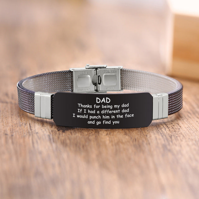 Vnox BEST DAD Bracelets For Men, 15mm Customize Stainless