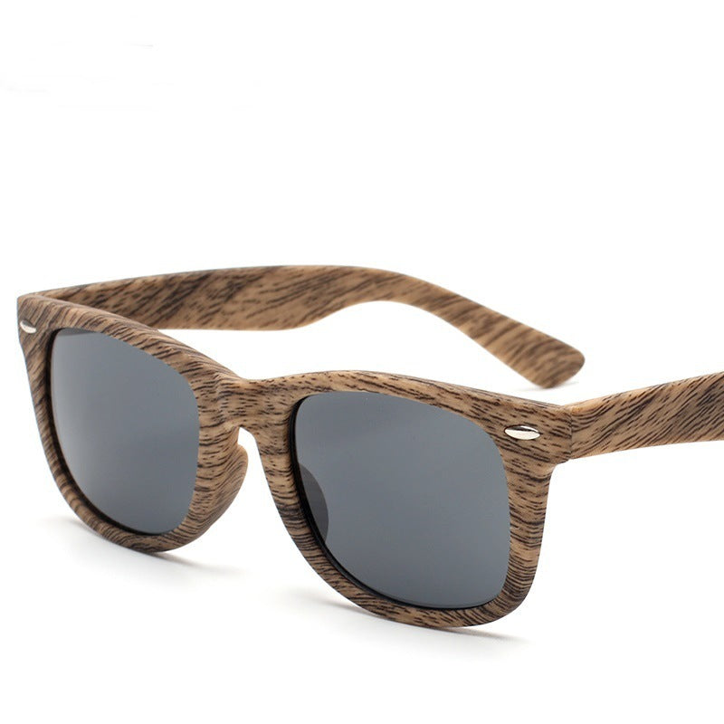 Retro Rice Nail Plastic Wood Grain Sun Glasses